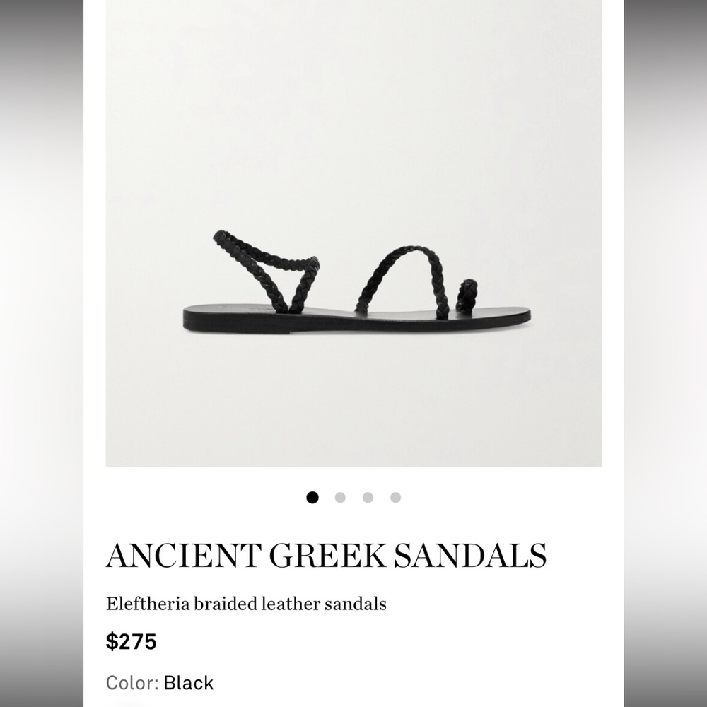 Ancient Greek Eleftheria Leather Sandals - black size 39